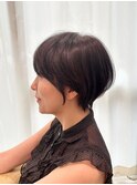 ショートボブ髪型30代40代50代前髪あり前髪なし面長丸顔【倉田】