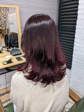 パラッチ 甲東園店(Palacchi) レッドグラデーション×ミディアムレイヤー大人可愛20代30代40代
