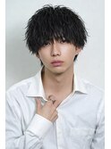 爽やか無造作ビジネスツーブロックツイストスパイラルパーマ