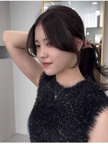 ボタン 熊本(VOTAN)&nbsp;韓国ヘア/レイヤーカット/ブルーブラック/ダークブルー/前髪
