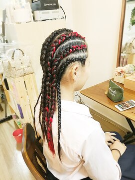 ロカット サロン(Roquat Salon) レッドエクステコーンロウ【ヘアアレンジ　立川/立川南口】