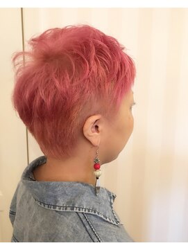 ブルーフェアリー(Blue Fairy) 【BLUEFAIRY】ピンクカラー★ベリーショート★刈り上げ女子