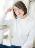 *mod's姪浜*…オリーブグレージュ大人ハイライト前下がりボブf