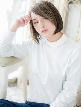 モッズ ヘア 福岡姪浜店(mod's hair) *mod's姪浜*…オリーブグレージュ大人ハイライト前下がりボブf