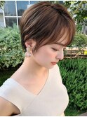 束感ショート　モカブラウン　オン眉ショート　ラソル浦和