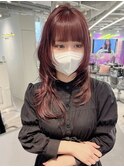 ロングハイレイヤーが可愛い☆カシスピンク