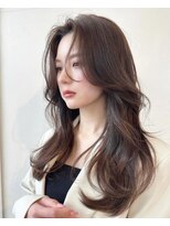 ベル 表参道店(Belle) 《韓国風ヘア》前髪長めのセンターパート顔まわりロングレイヤー