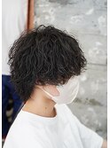 ミニウルフ×波巻きパーマ