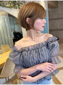 ショート×ハイライト白髪ぼかし×マチルダボブ[心斎橋]
