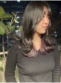 インナーカラー/インナーパープル/波巻きミディアム