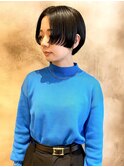 【あきら】大人デザインショート/アッシュブラック