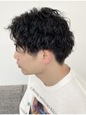 スパイラルパーマ ウェットスタイル 刈り上げツーブロック