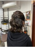 大人可愛いお呼ばれハーフアップスタイル