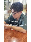 大人サイドパート×ムードスパイラルパーマ