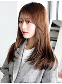☆レイヤーカット毛先ワンカールくせ毛風カール薄めバングデジパ