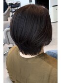 大人ショート　グレージュ　白髪ぼかし