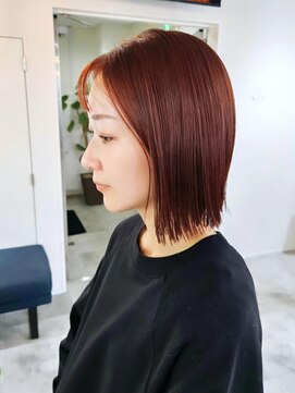 エイス 梅田 中津(Ace) きりっぱなしボブ　ピラミンゴカラー