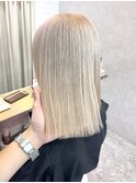 ミディアムヘアデザインカラーフェイスフレーミング暗めカラー