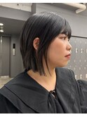 韓国風ウルフボブ/レイヤーボブ/ブルーブラック@重里