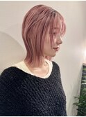ピンク/ケアブリーチ/ミディアム/レイヤーカット