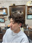 MEN’S HAIR/サーフカール/刈り上げセンターパート/印西