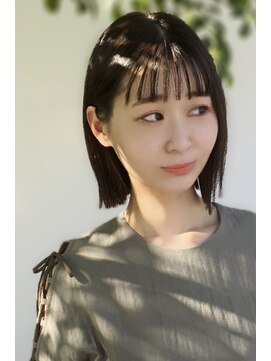 カリテス(XARITES) 愛されモテ黒髪暗髪切りっぱなしぱつっとボブ小顔透け感バング