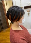 奥行きショート♪大可愛い小顔丸みショートボブブリーチカラー