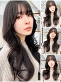 ロングヘア韓国ヘアレイヤーカット小顔カット2wayバング