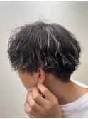ハイライトマッシュ波巻きツイストスパイラルメンズパーマ