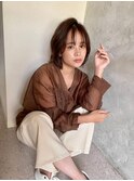 大人可愛いニュアンスボブ
