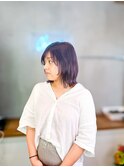 髪質改善暗髪ボルドーベージュダブルカラーケアブリーチ