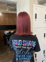 アジールヘア 東上野店(agir hair)&nbsp;暖色カラー外ハネ　カシスレッドピンクカラー【上野】