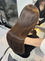 ワンカラーで出来る色素薄めカラー×縮毛矯正