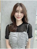 オリーブグレー/韓国レイヤーカット/マロンベージュ/黒髪/小顔