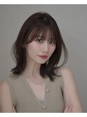 透明感カラー×小顔カット、パーマ