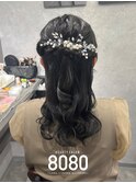 ねじりハーフアップ