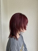 アーシュナチュラリー(h naturally.) ボルドーカラー×ミディアムウルフ