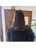透明感カラー/アッシュグレージュ/ブリーチ無しダブルカラー