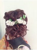 結婚式・和装にも似合う編み込みアレンジ風ヘアセット