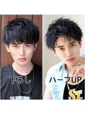 メンズカット ショートマッシュ スパイラルパーマ ヘッドスパ