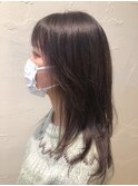 ロングウルフカット/ヌーディーベージュ