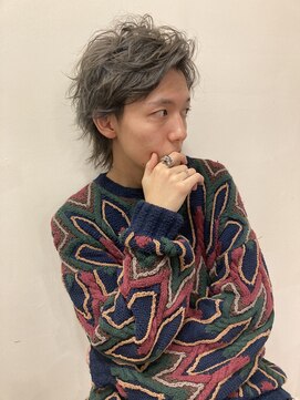 トータルビューティーサロン プリエ(prier) アフロ安藤 メンズスタイルウルフ ニュアンスカラー