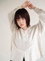 ムク 甲府(muku.)&nbsp;ミディアムヘア/斜めバング/グレージュカラー/甲府駅