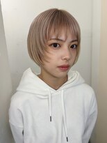 レコ 渋谷(LECO) ケアブリーチハイトーンベージュショートボブ