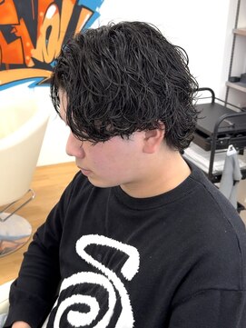 ビカム 名駅(become) 【サーフカールパーマ】名古屋メンズセンターパートコンマバング