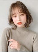 斜めバングモテ髪大人可愛い艶感ナチュラルカール#200f0319