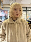 儚いレイヤーボブ　ホワイトブロンド　　(表参道　青山)