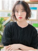 ネオシースルーバングくせ毛風前下がりボブh4志木20代30代40代