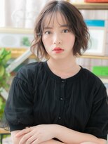 カバーヘア ブリス 志木南口駅前店(COVER HAIR bliss)&nbsp;ネオシースルーバングくせ毛風前下がりボブh4志木20代30代40代