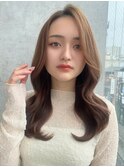 ミニウルフチェリーブラウンブリーチなしレイヤー韓国前髪/原宿